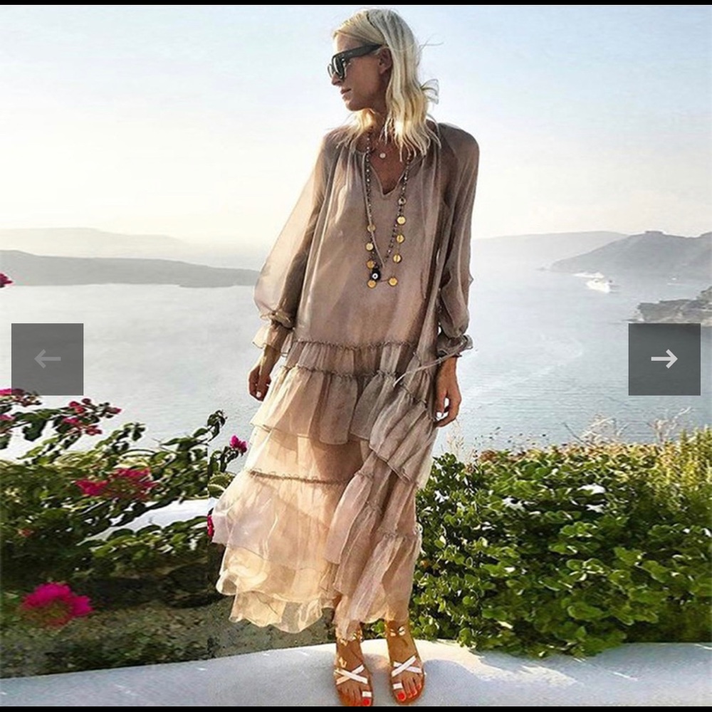 New Boho tiered flowy maxi dress
